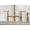Kingston Brass Bridge Kitchen Faucet with Brass Sprayer, Antique Brass KS1273TALBS - alternate 5